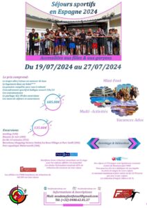 FLyer pour stage à l'étranger en Espagne 2024